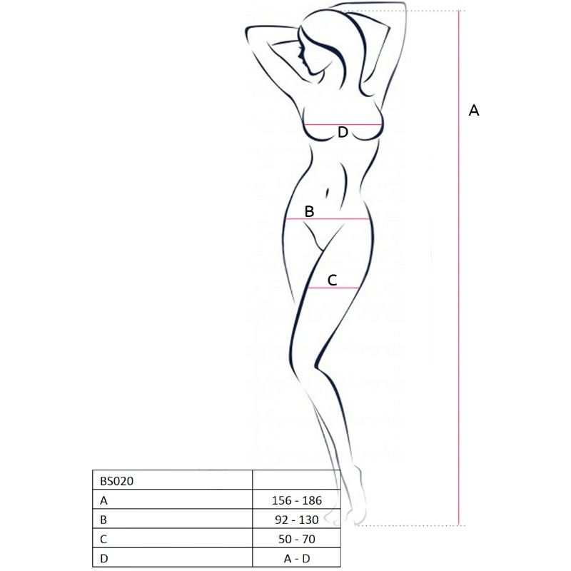 PASSION - KVINDE BS020 HVID BODYSTOCKING ÉN STØRRELSE