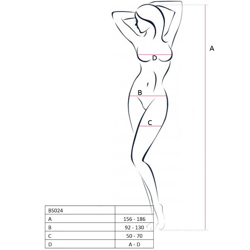 PASSION - KVINDE BS024 BODYSTOCKING SORT EN STØRRELSE