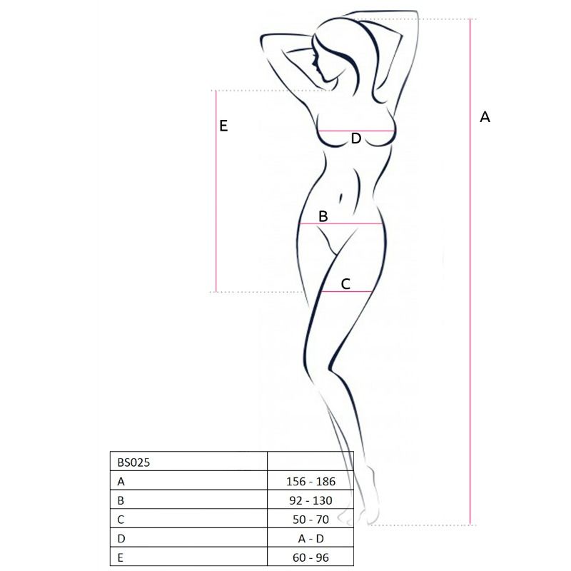 PASSION - KVINDE BS025 BODYSTOCKING HVID KJOLE STIL ONE SIZE