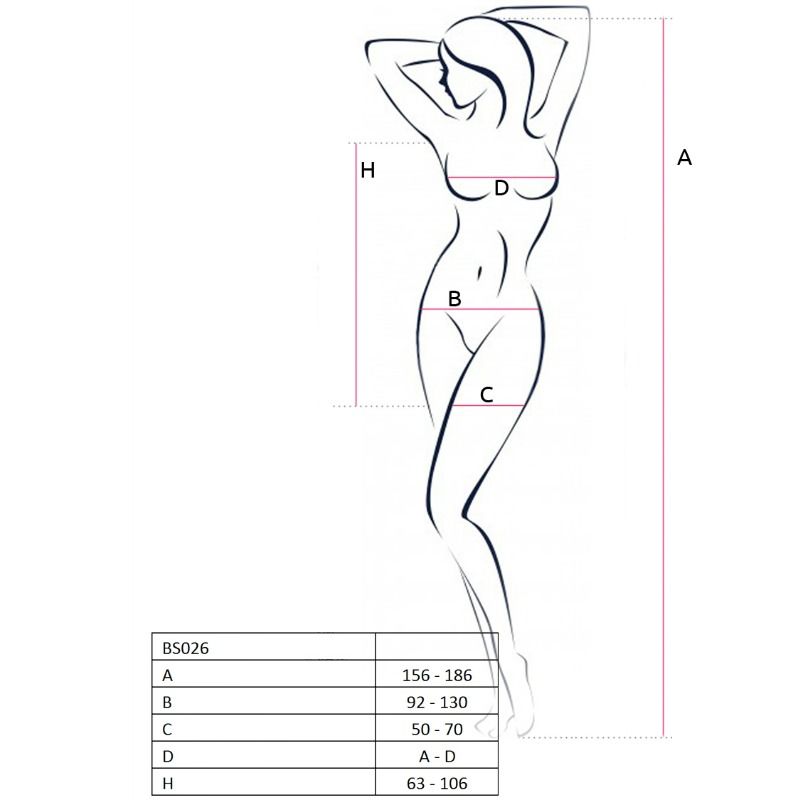 PASSION - KVINDE BS026 SORT KJOLEBUNDET BODYSTOCKING ÉN STØRRELSE