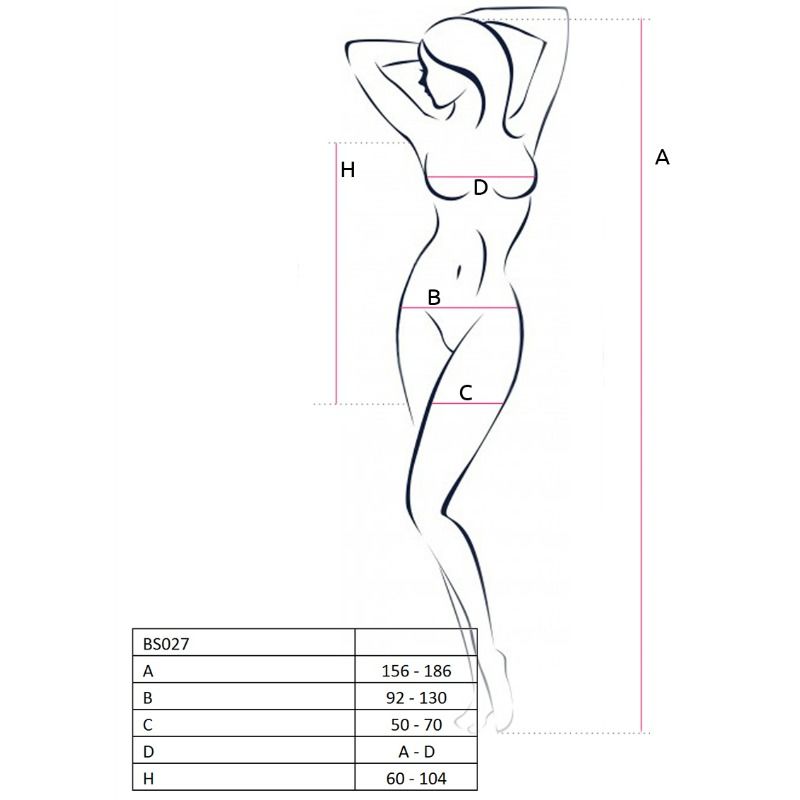 PASSION - KVINDE BS027 BODYSTOCKING RØD KJOLE STIL ÉN STØRRELSE
