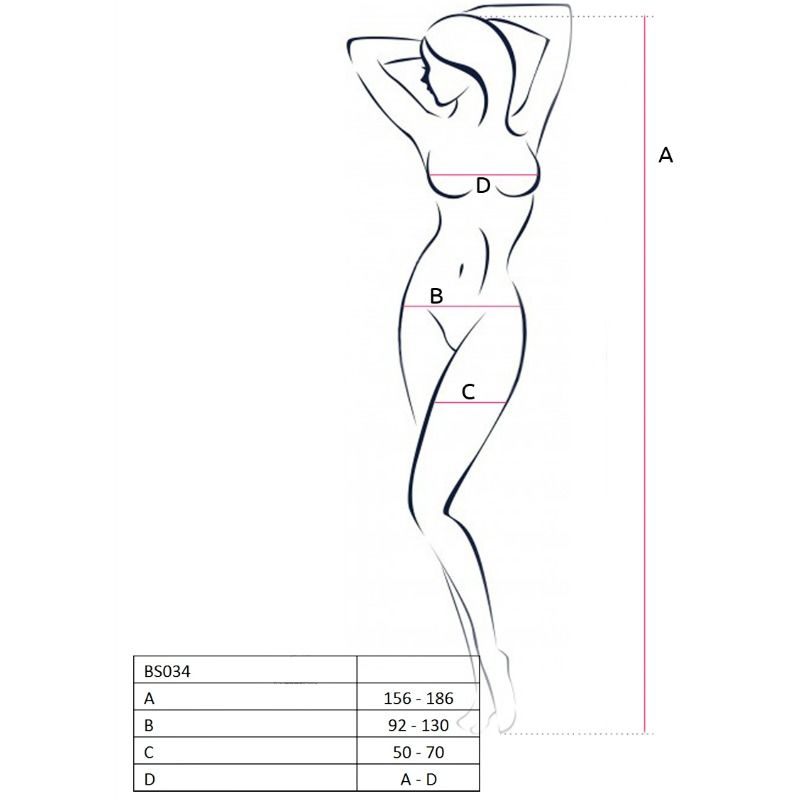 PASSION - KVINDE BS034 HVID BODYSTOCKING ÉN STØRRELSE