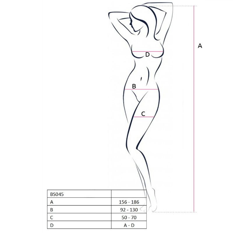 PASSION - KVINDE BS045 BODYSTOCKING SORT EN STØRRELSE