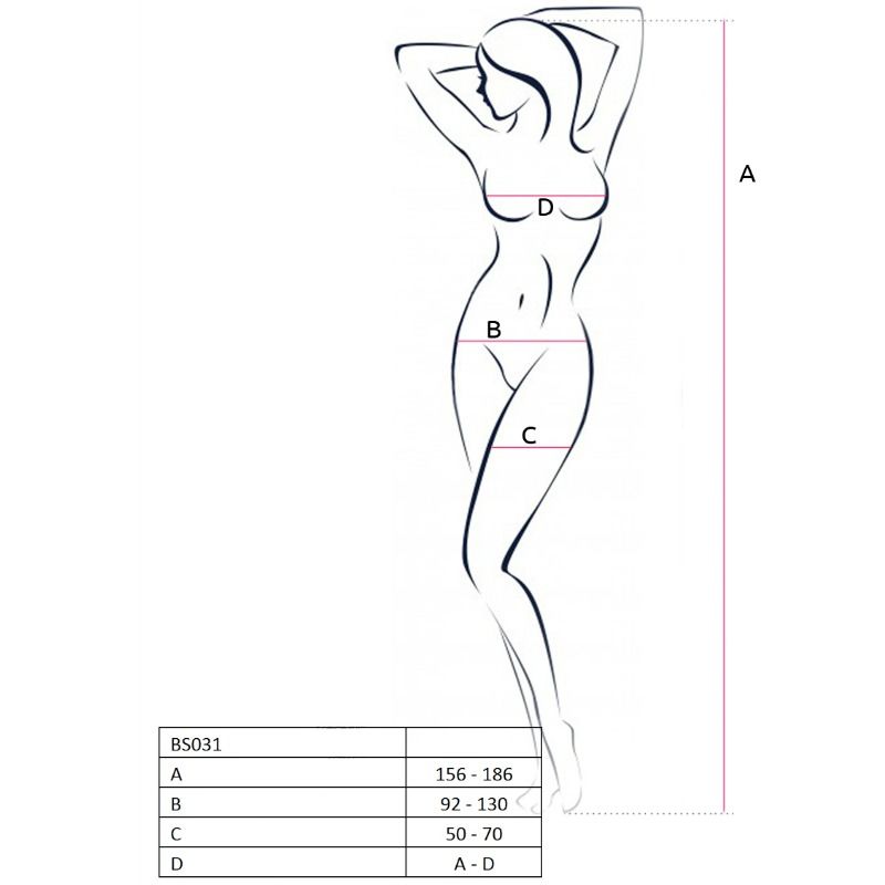PASSION - KVINDE BS031 HVID BODYSTOCKING ÉN STØRRELSE