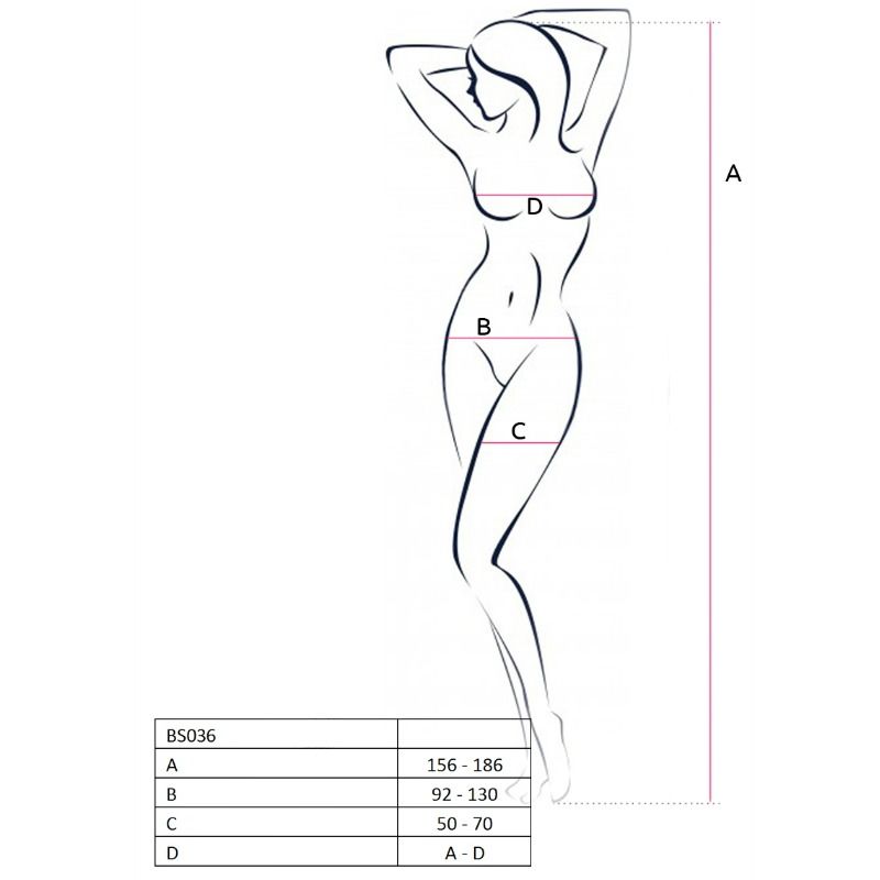 PASSION - KVINDE BS036 HVID BODYSTOCKING ÉN STØRRELSE