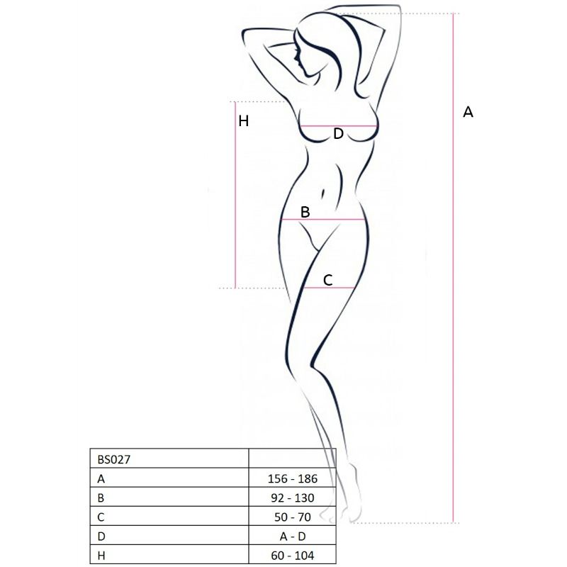PASSION - KVINDE BS027 SORT KJOLEBUNDET BODYSTOCKING ÉN STØRRELSE