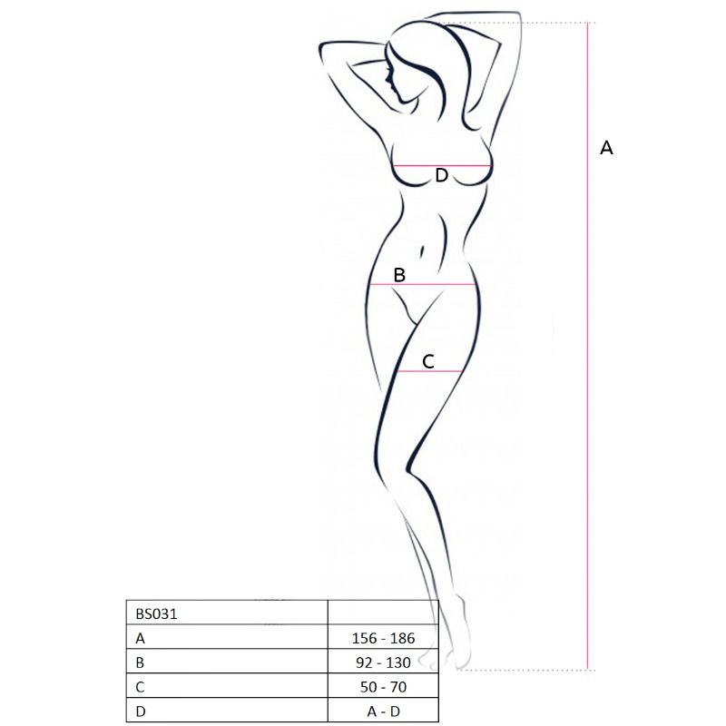 PASSION - KVINDE BS031 BODYSTOCKING SORT EN STØRRELSE
