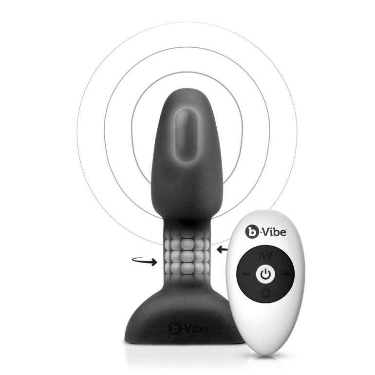 B-VIBE - RIMMING FJERNBETJENING ANALPLUG LILLE SORT