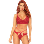 LEG AVENUE - 2-DELT SÆT MED BLONDE-BRALETTE OG THRING M/L 