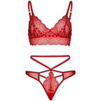 LEG AVENUE - 2-DELT SÆT MED BLONDE-BRALETTE OG THRING M/L 