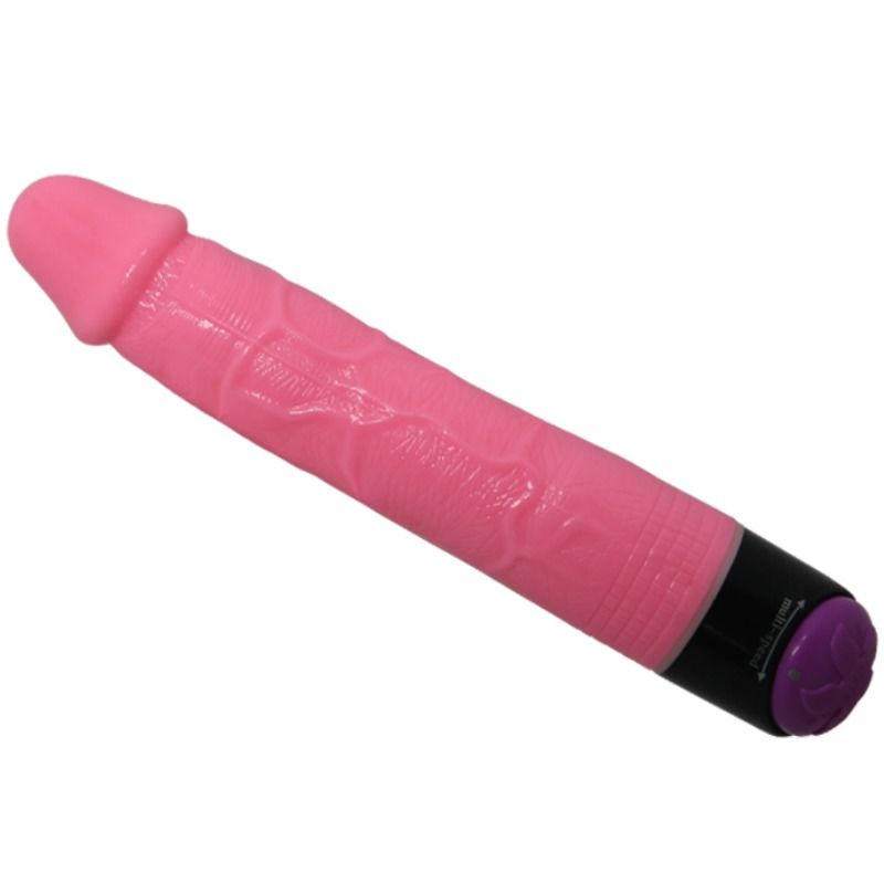 BAILE - FARVERIG SEX REALISTISK VIBRATOR LYSERØD 23 CM