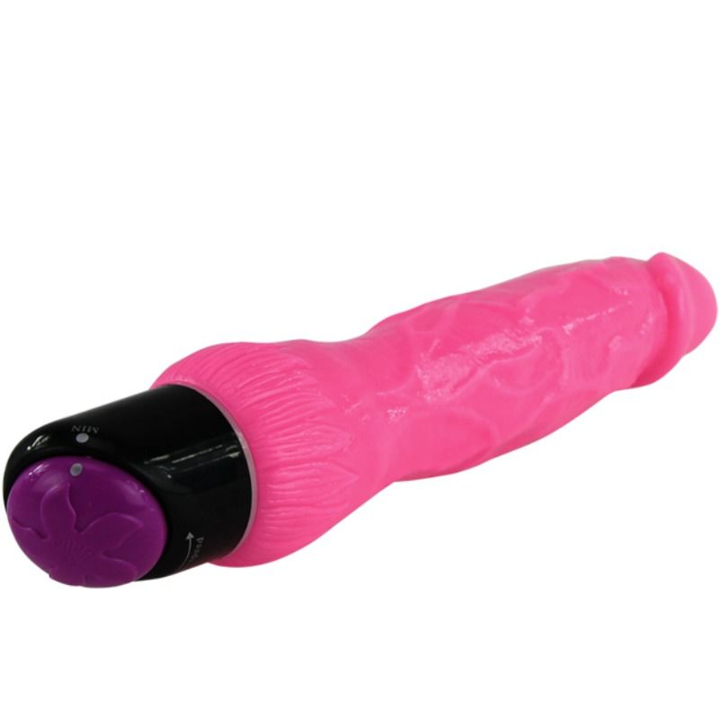 BAILE - FARVERIG SEX REALISTISK VIBRATOR LYSERØD 24 CM