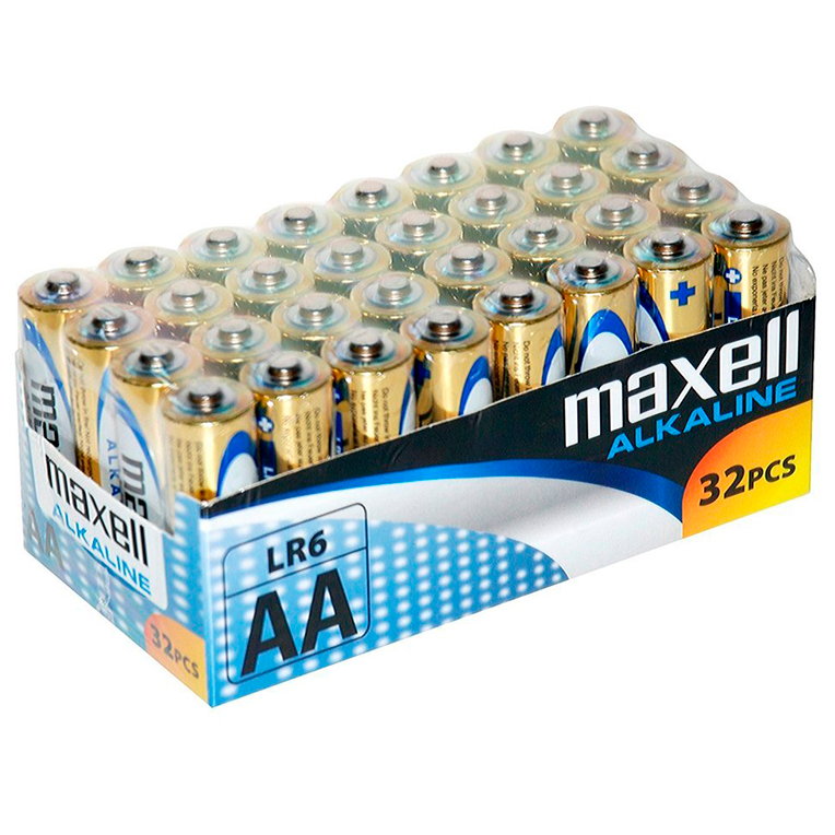 MAXELL - ALCALINA AA LR6-PAKKE*32 STK. BATTERIER