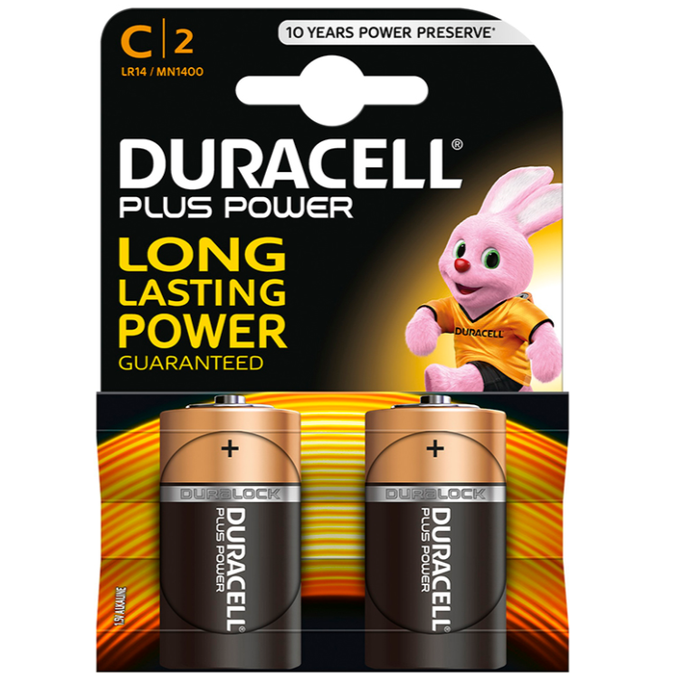 DURACELL - PLUS POWER BATTERI C LR14 2 ENHEDER