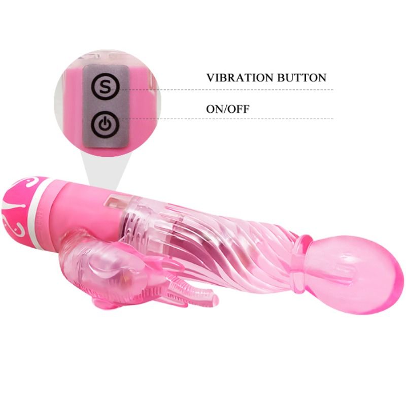 BAILE - MULTISPEED VIBRATOR MED LYSERØD STIMULATOR