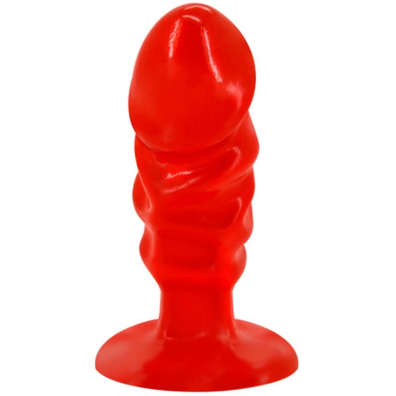 BAILE - UNISEX ANALPLUG MED RØD SUGEKOP