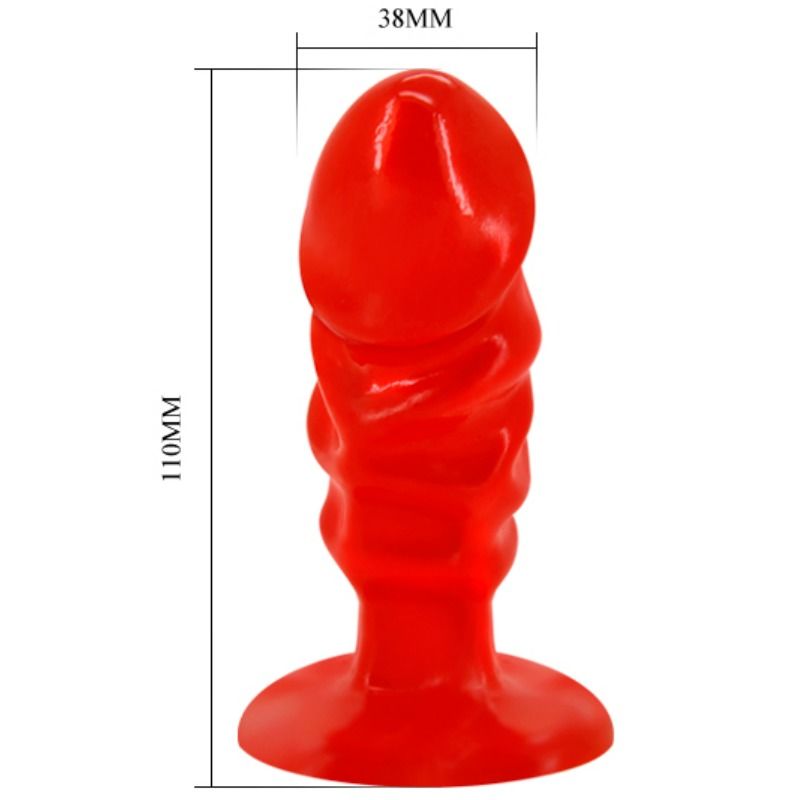 BAILE - UNISEX ANALPLUG MED RØD SUGEKOP