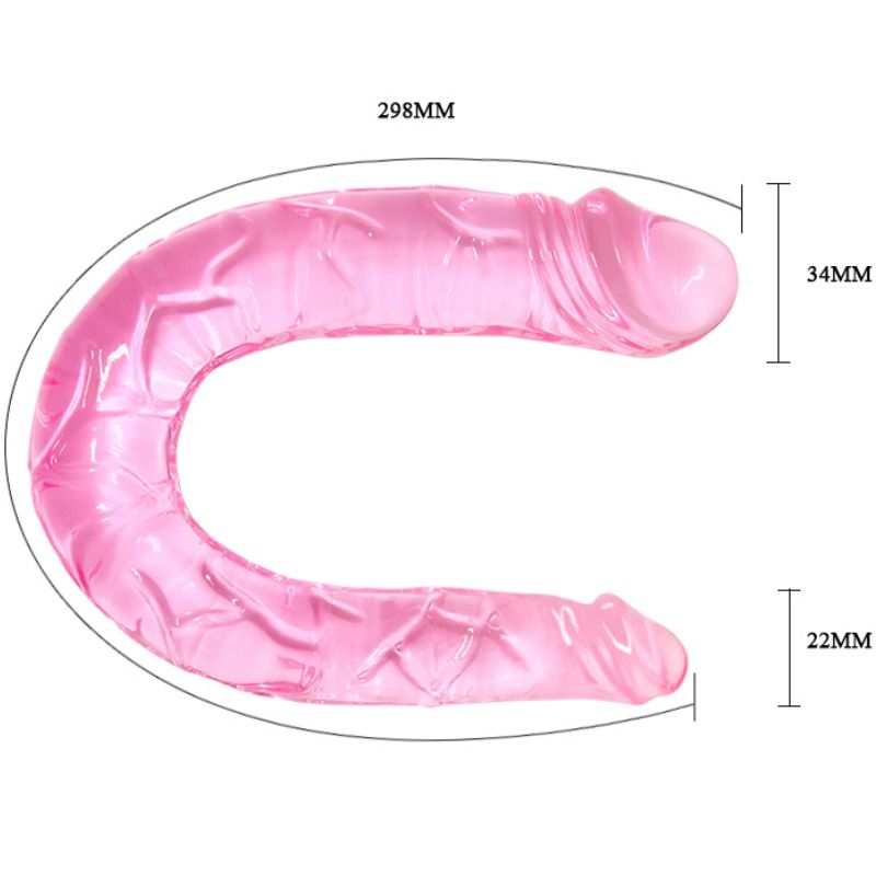 BAILE - DOBBELT DONG DOBBELT LYSERØD DILDO