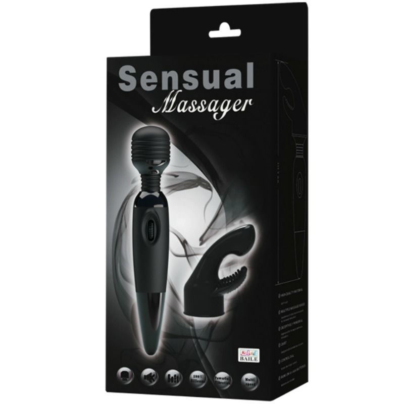 BAILE - SENSUELT MASSAGEAPPARAT MED UDSKIFTELIGT HOVEDHOVED