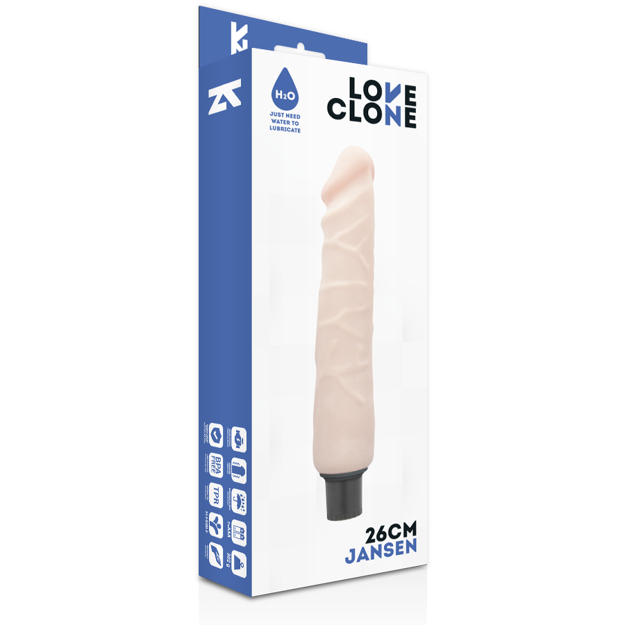 LOVECLONE - JANSEN SELVSMØRENDE VIBRATOR 26 CM -O- 4,2 CM