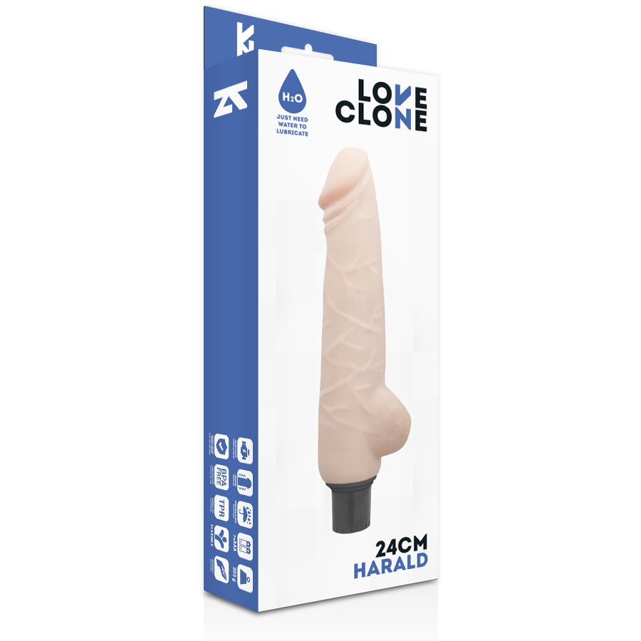 LOVECLONE - HARALD SELVSMØRENDE VIBRATOR 24 CM -O- 4 CM