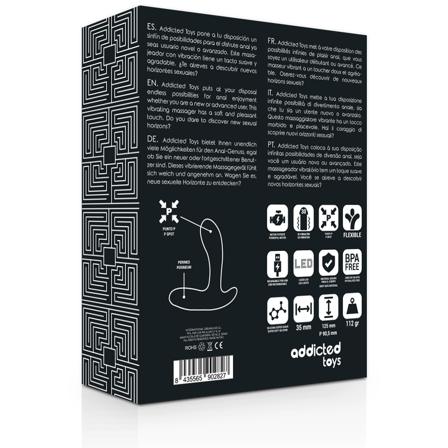 AFHÆNGIGE LEGETØJ - ANAL MASSAGEAPPARAT SORT VIBRATION