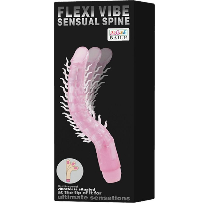 BAILE - FLEXI VIBE SENSUELLE RYGSTYKKER BØJBAR VIBRERENDE DILDO LILA 23,5 CM