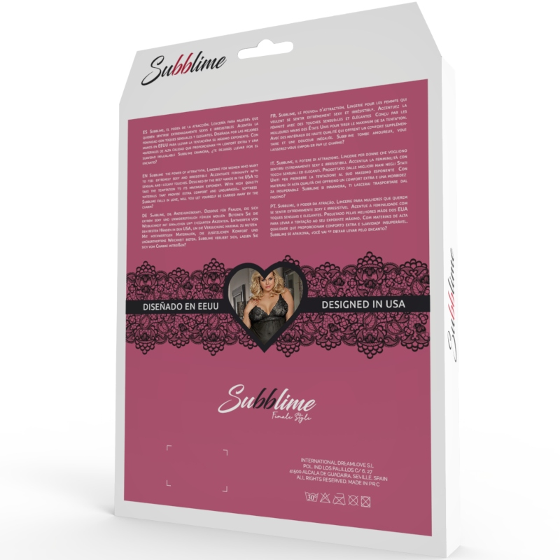 SUBBLIME - QUEEN PLUS BLONDE PEIGNOIR UDVIKTE ÆRMER