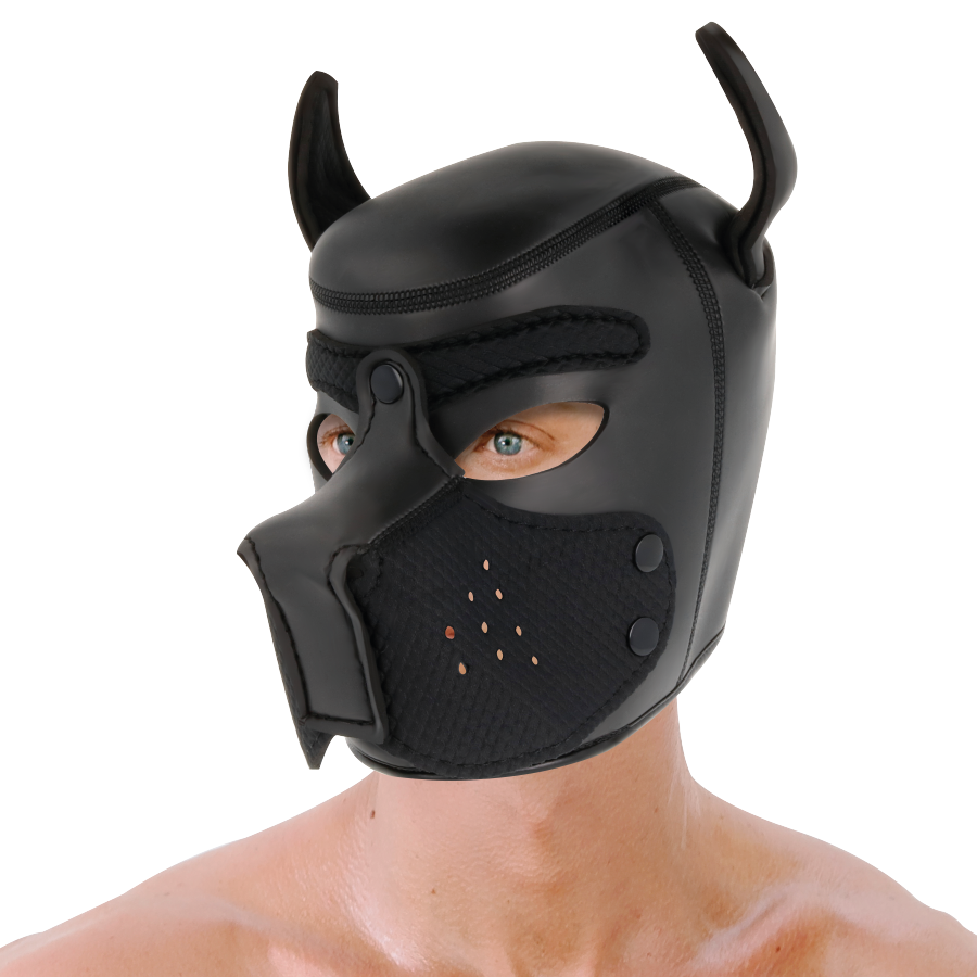DARKNESS - NEOPREN HUNDEMASKE MED FJERNBAR MUNEKLUB M