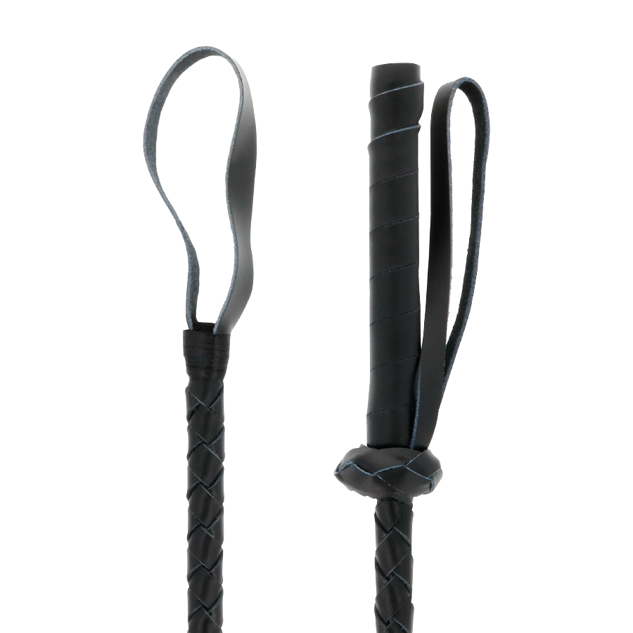 MØRKE - LÆDER FETISH BDSM PISK 60CM