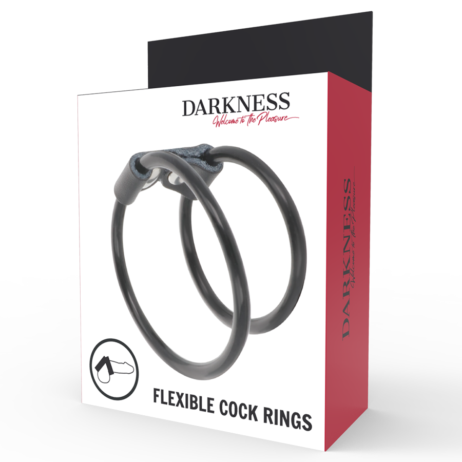 MØRKE - DOBBELT FLEKSIBEL PENIS RING