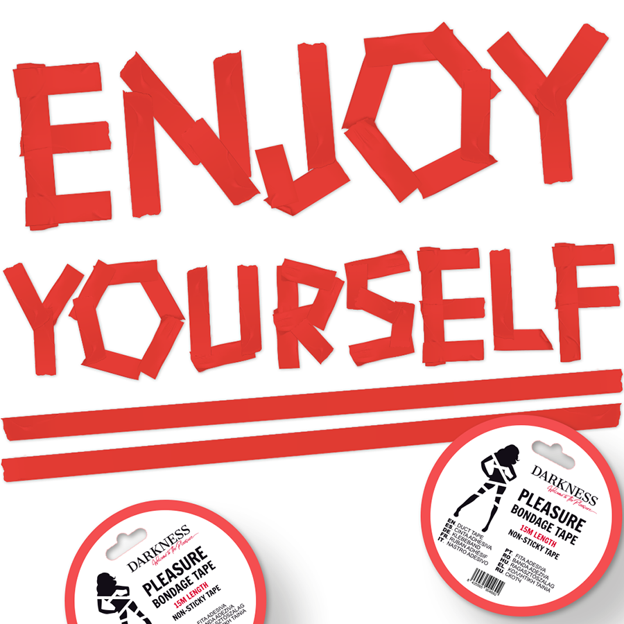 MØRKE - IKKE-KLÆBRIGT RØD BONDAGETAPE 15 M