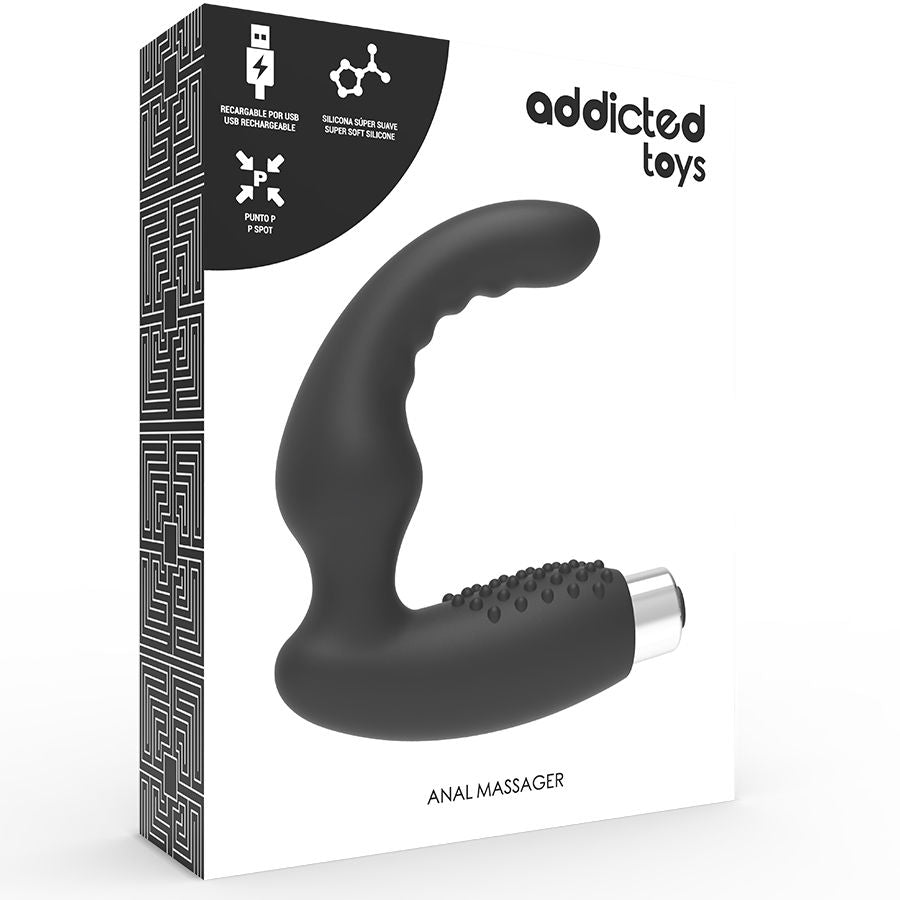 ADDICTED TOYS - PROSTATAVIBRATOR GENOPLADELIG MODEL 2 - SORT