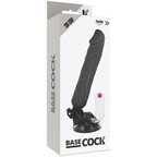BASECOCK - REALISTISK VIBRATOR FJERNBETJENING SORT 20 CM -O- 4 CM