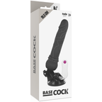 BASECOCK - REALISTISK VIBRATOR FJERNBETJENING SORT 19,5 CM -O- 4 CM