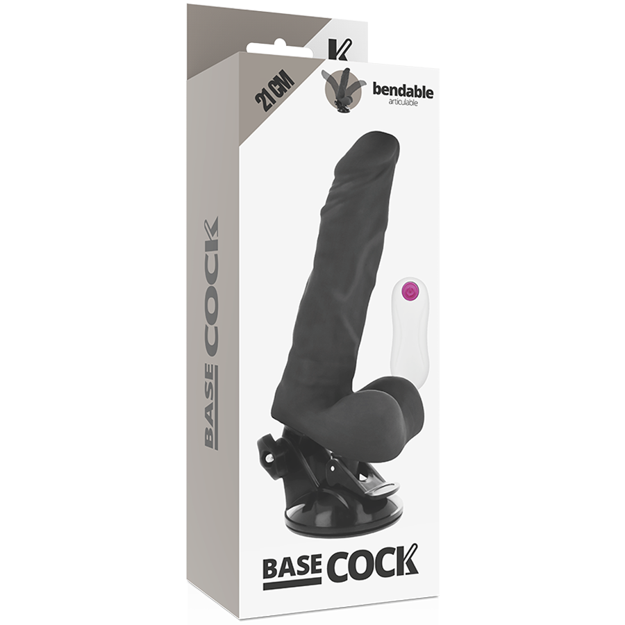 BASECOCK - VIBRADOR ARTIKELBETJENING FJERNBETJENING NEGRO 21 CM -O- 5 CM