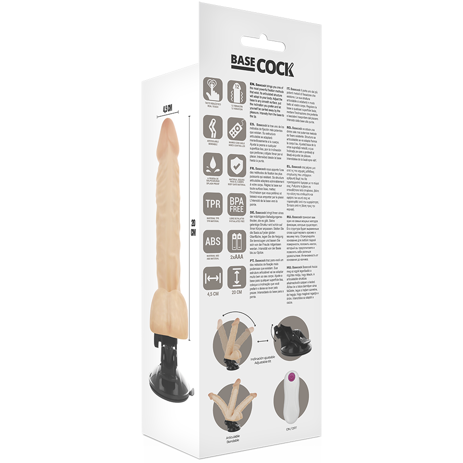 BASECOCK - REALISTISK ARTIKULERBAR FJERNBETJENINGSKØD 20 CM -O- 4,5 CM