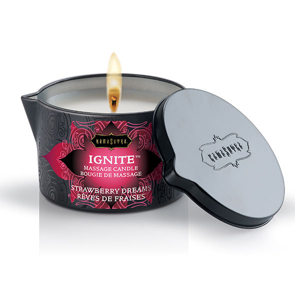 KAMASUTRA - JORDBÆRDRØMME MASSAGELYS 170 GR