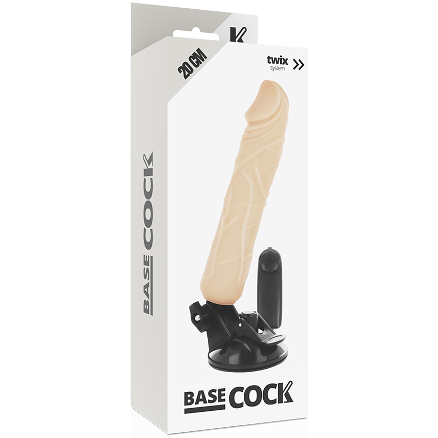 BASECOCK - REALISTISK VIBRATOR FJERNBETJENING FLESH 20 CM -O- 4 CM