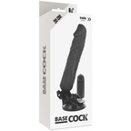 BASECOCK - REALISTISK VIBRATOR FJERNBETJENING SORT 20 CM -O- 4 CM