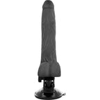 BASECOCK - REALISTISK SORT FJERNBETJENINGSVIBRATOR MED TESTIKLE 20 CM -O- 4 CM