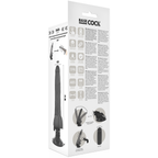 BASECOCK - REALISTISK SORT FJERNBETJENINGSVIBRATOR MED TESTIKLE 20 CM -O- 4 CM