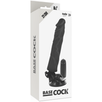 BASECOCK - REALISTISK VIBRATOR FJERNBETJENING SORT 21 CM -O- 4 CM