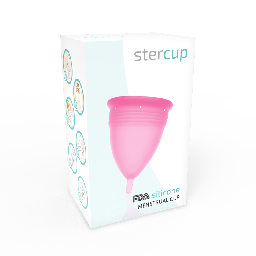 STERCUP - FDA SILIKONE MENSTRUATIONSKOP LYSERØD - STØRRELSE S