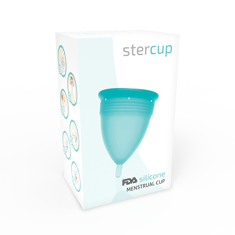 STERCUP - FDA SILIKONE MENSTRUATIONSKOP AQUAMARINE - STØRRELSE S