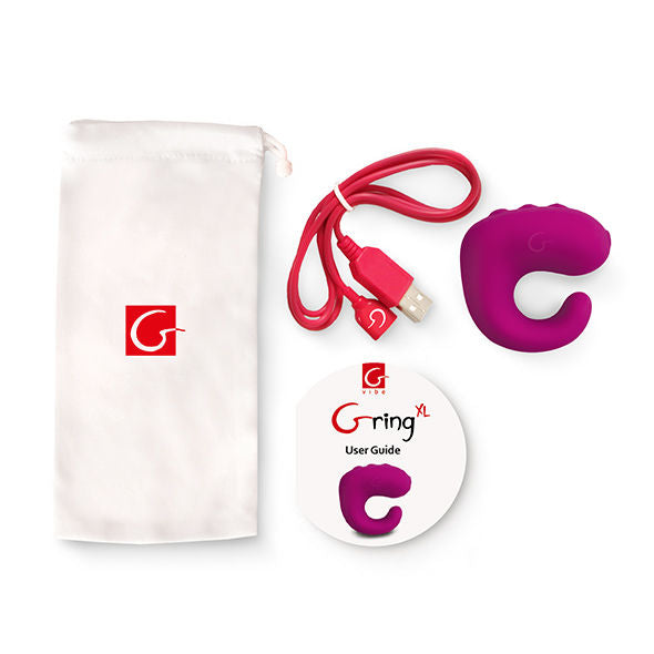 G-VIBE - SJOVT LEGETØJ GRING VIBRATORRING XL SØD HINDBÆR