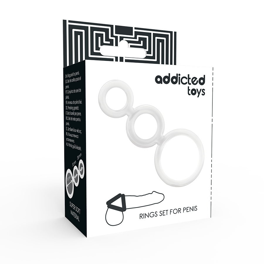 ADDICTED TOYS - RINGESÆT TIL PENIS TRANSPARENT