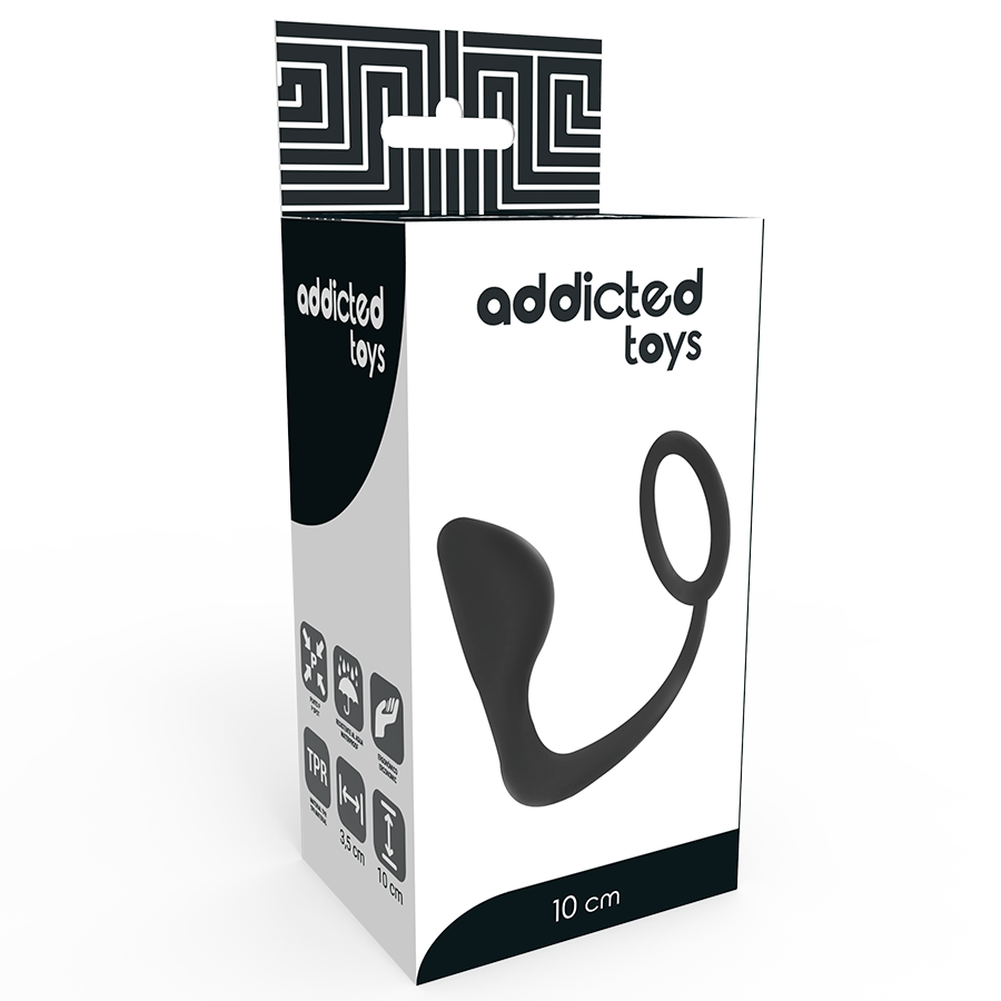 ADDICTED TOYS - ANALPLUG MED SORT PENISRING