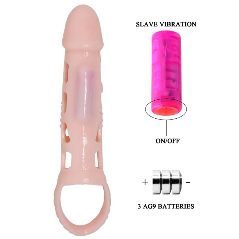 BAILE - PENISFORLÆNGERHOLDER MED VIBRATION OG NATURLIG STROP 13,5 CM