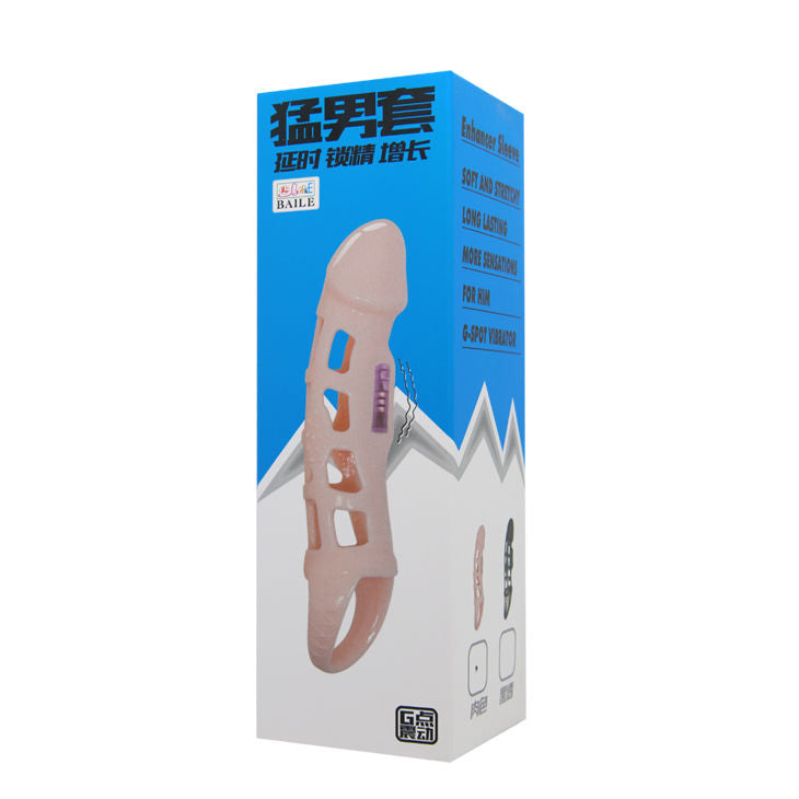 BAILE - PENISFORLÆNGERHOLDER MED VIBRATION OG NATURLIG STROP 13,5 CM